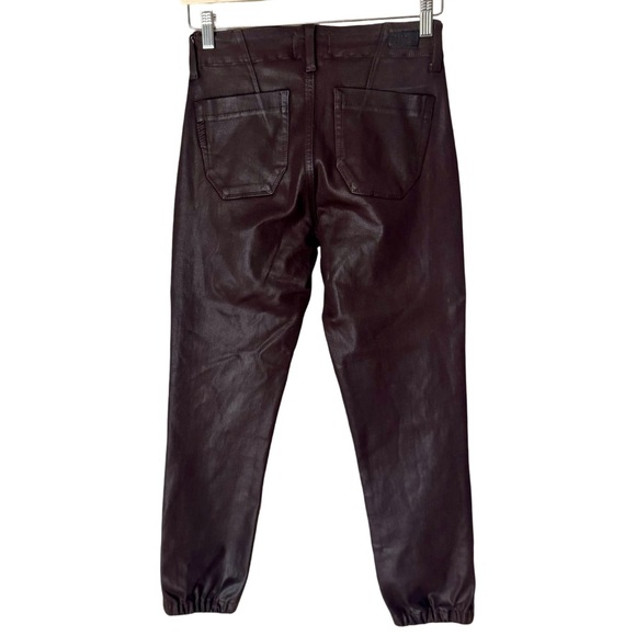 NWT PAIGE Mayslie Coated Waxed Joggers Pants Chocolate Brown Chicory Size 25 - Picture 12 of 16